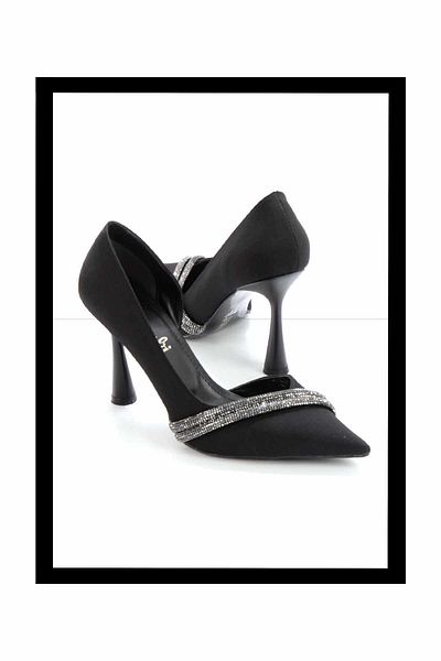Bambi Damen-Abendschuhe aus mattschwarzem Satin K 01596188938