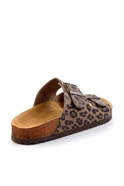 Bambi Leopar Leather Kadın Terlik K04819182203
