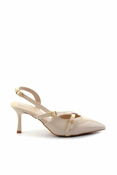 Bambi Beige Lackleder Damen Klassische Schuhe mit Absatz K 01397441308