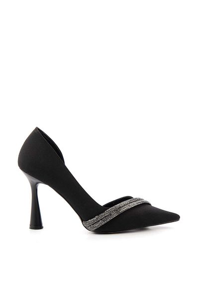 Bambi Damen-Abendschuhe aus mattschwarzem Satin K 01596188938