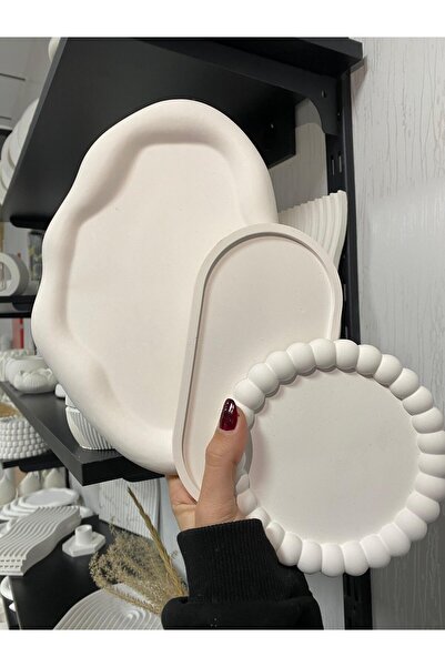 Home Triple Jewelry Plate Decorative Plaster Ornament 15 X 15 Tbk-1013