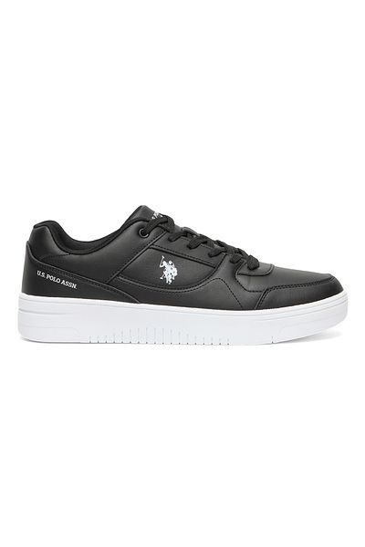 U.S. Polo Assn. Men's Black Low-Top Sneakers - Sleek Style with Lace-Up Design and Comfort Cushioned Sole