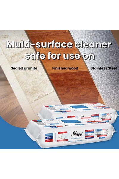 Sleepy Easy Clean Mop Wipes | Bleach & Blue Pine | 4X Large | 8-Layer | 100 Sheets | 50X2 Pack