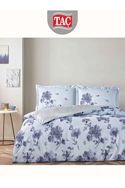 Taç Hennie Lacivert Бавовняний сатин Двоспальний комплект постільної білизни