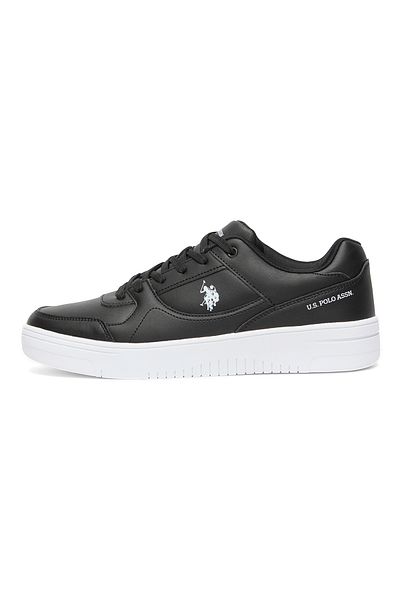 U.S. Polo Assn. Men's Black Low-Top Sneakers - Sleek Style with Lace-Up Design and Comfort Cushioned Sole