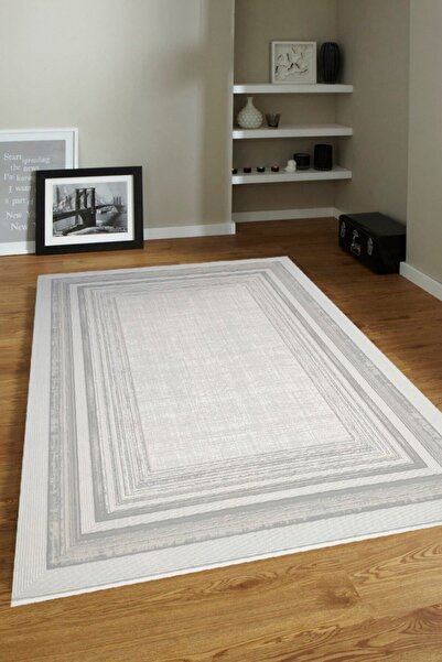 ünalcarpet 4 Metrekare - 6 Metrekare Bambu Tarz Modern Dokuma Salon Oturma Odası Mutfak Halısı Antialerjik Bej