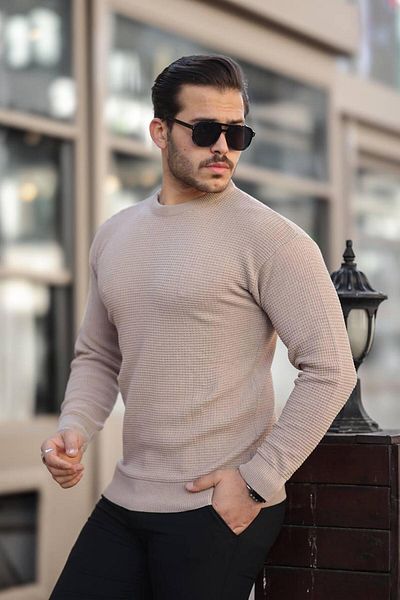 YUNED Square Patterned Crew Neck Knitwear