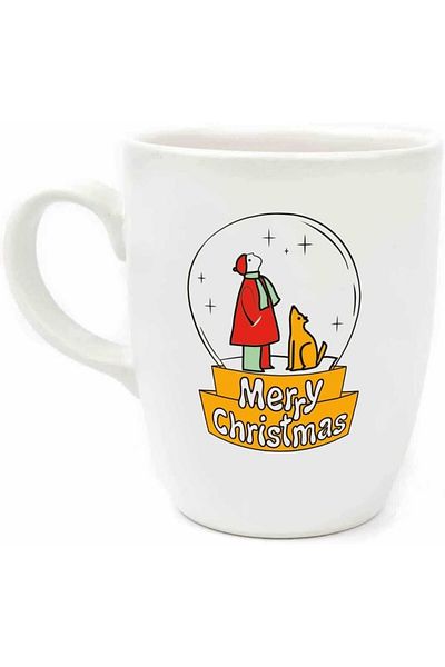 STOREMAX Ntwork Design Snow Globe 21 Cream Oval Mug Art 1087243