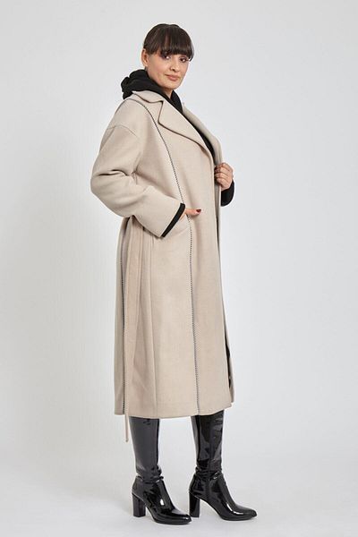 VERDA Beige Coat with Belt Detail