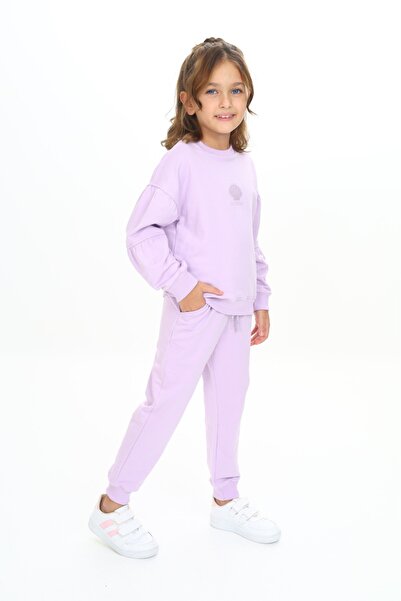 Toontoy Κοριτσίστικο κοστούμι φόρμας με κέντημα με κοχύλια