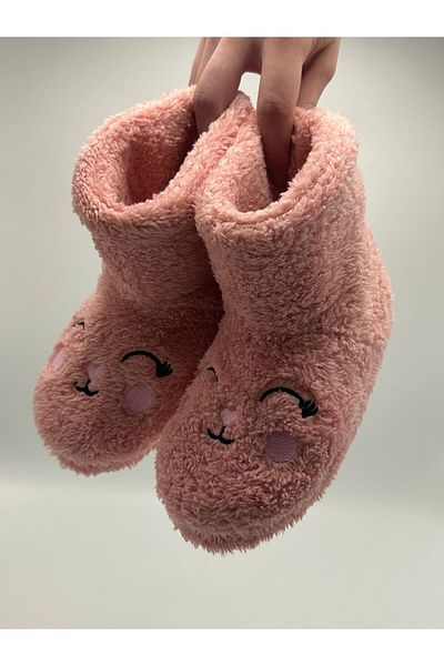 fluffy Домашни ботуши за момичета - равни подметки, сезонни, нехлъзгаща се подметка Обувки за дома в детската градина