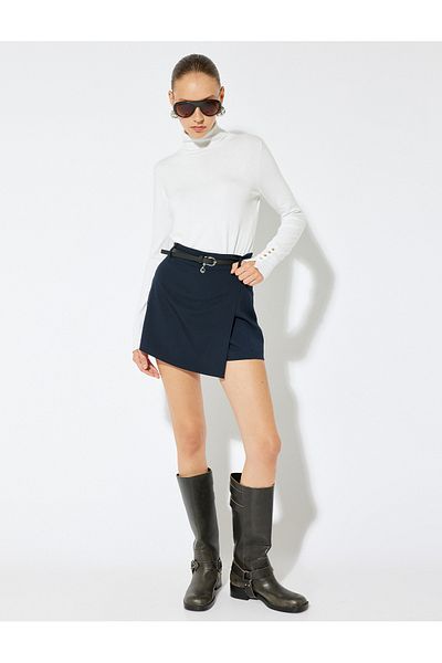Koton Basic Turtleneck Knitwear Sweater Long Sleeve Button Detail