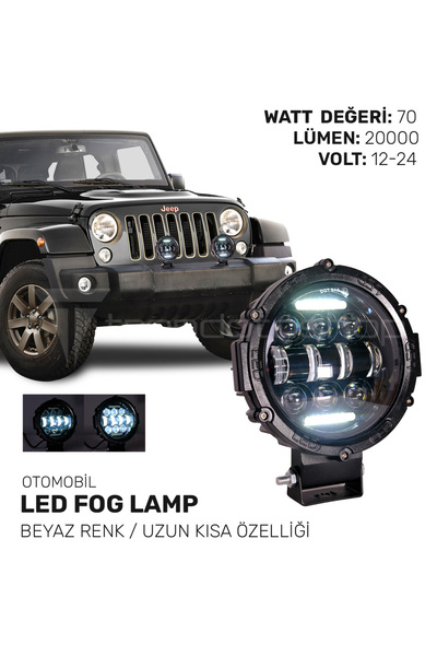C9 Off Road Led Sis Lambası 70 Watt 20000 Lümen Beyaz Renk 12-24 Volt Uyumlu ...