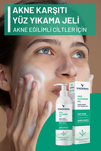 Viaderma Yağ Dengesi Akne Karşıtı Yüz Yıkama Jeli 200 ml - Salisilik Asit ve Zinc PCA ile Cilt Temizliği
