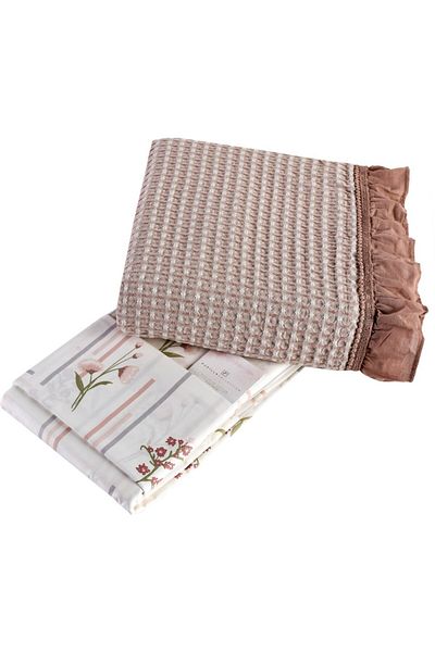 KÜBRAHOME'S Monica 4 Piece Printed Powder Pique Set