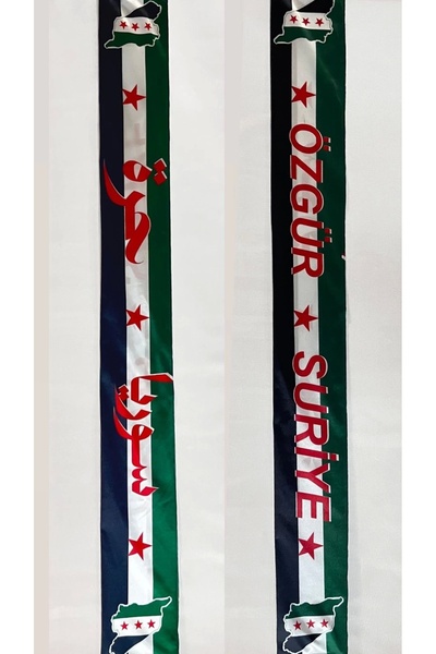 Sinafilamax Suriye Bayrağı Saten Atkı Fular Şal