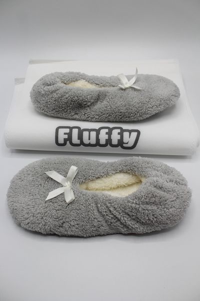 fluffy Booties Γυναικείες παντόφλες - Πτυσσόμενη τσάντα, φορητά παπούτσια για το σπίτι, αντιολισθητική σόλα χωρίς ήχο