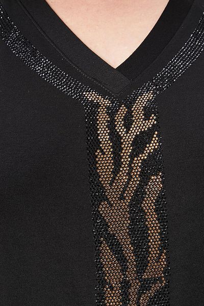 Ebsumu Women's Plus Size Gold Stone Detail Blouse
