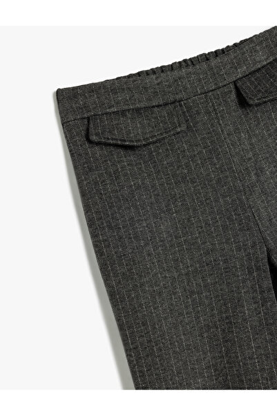 Koton Kapaklı Cepli Çizgili Pantolon