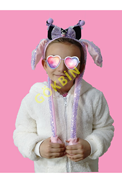 Gökbin Peluş Hareketli Oynar Tavşan Kulaklık Taç Çocuk Kuromi Taçları