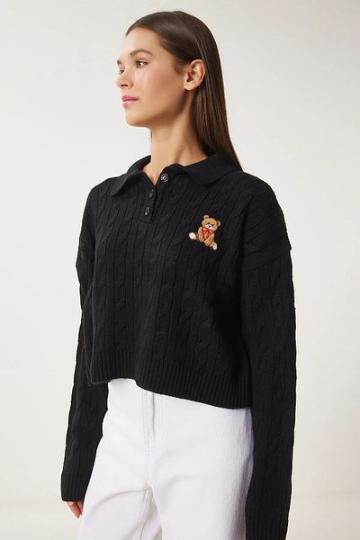 İKLİM LİFE Polo Collar Bear Knitwear Sweater