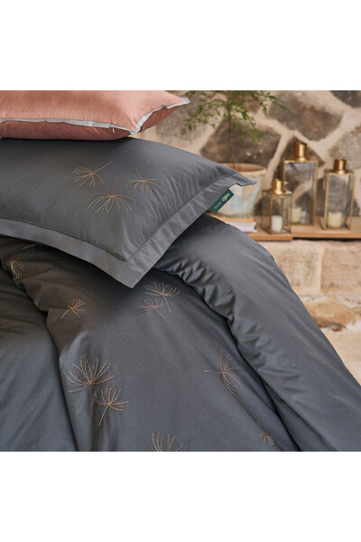 Sarev Juventus Gri Pamuk Saten Elit Çift Kişilik Nevresim Takımı