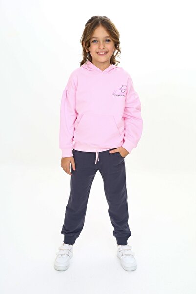 Toontoy Κοριτσίστικο Σετ Φόρμας με κουκούλα Με Στάμπα με τύπωμα