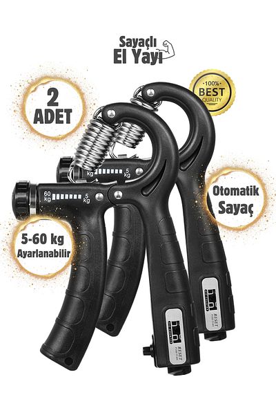 Unichrome 5-60 kg Direc Hand Spring Device - 2 Black Exercise Strengthener Tool