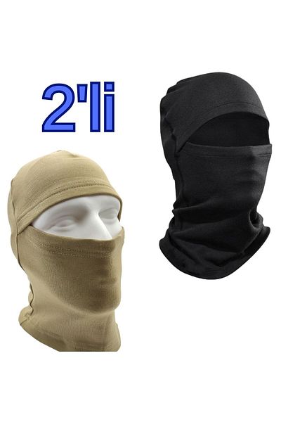 AXE SPORTSWEAR Winter 2 Pack Nano Green and Black Thin Windproof Thermal Snow Mask Balaclava Ski Motorcycle