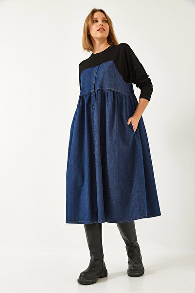 Bianco Lucci Dámské džínové šaty Sweat Piece 8111 60351336