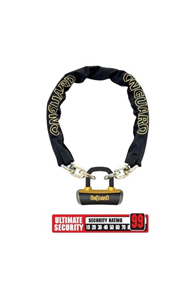 Onguard Mastiff Zincir ve 16,8mm Boxxer Kilit 8016 LX 180cmX14mm