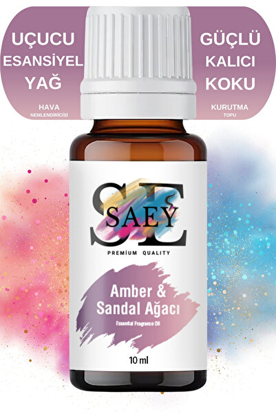 SAEY AmberSandal Esansiyel Uçucu Koku Yağ Buhurdanlık Yağı Difüzör Esansı Hob...