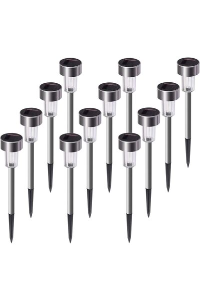 Arabest 12-Pack Solar Lights Outdoor, Stainless Steel Waterproof LED Garden L...