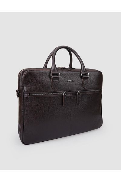 Cabani 100% Genuine Leather Brown Shoulder Strap Briefcase