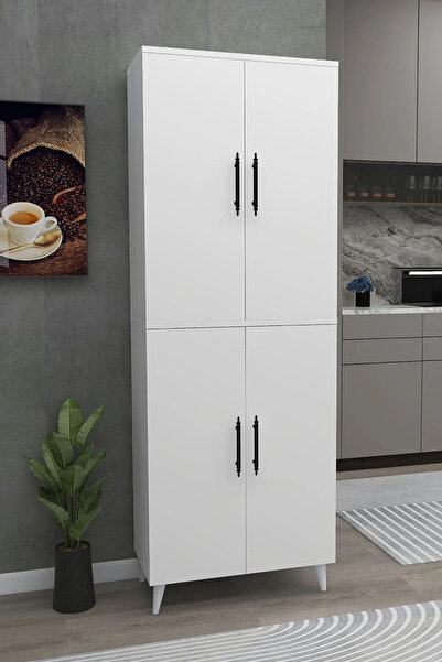 Reyo Home Enda 6 Raflı 4 Kapaklı Çok Amaçlı Dolap Beyaz