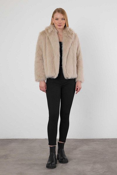 Rays 1773 Model Beige Plush Fur Coat