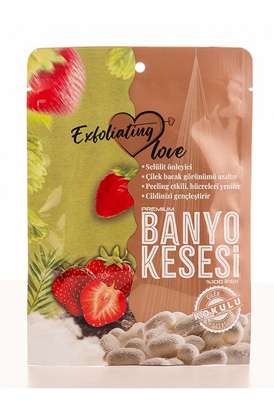 EXFOLIATING LOVE Sensitive Skin Strawberry Scented Bag 100% Silk