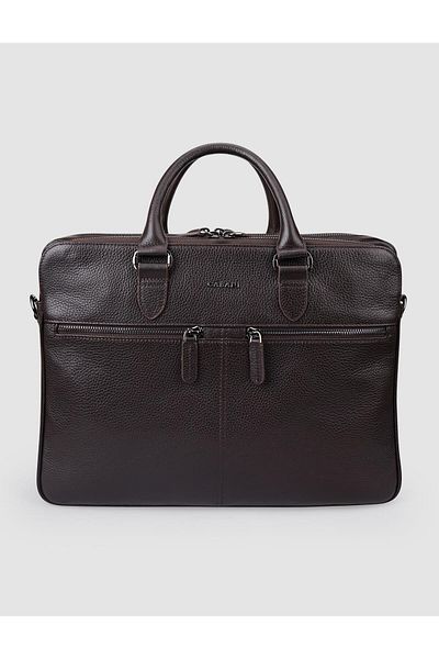 Cabani 100% Genuine Leather Brown Shoulder Strap Briefcase