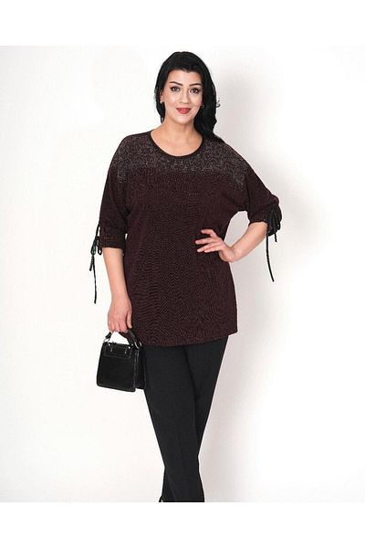 Eskişehir Mağazacılık Plus Size Zero Collar Glitter Knitwear Blouse 49008-BT
