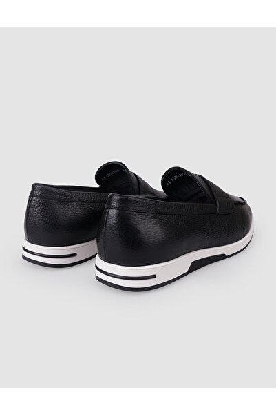 Cabani 100% Genuine Leather Black Men's Casual Shoes