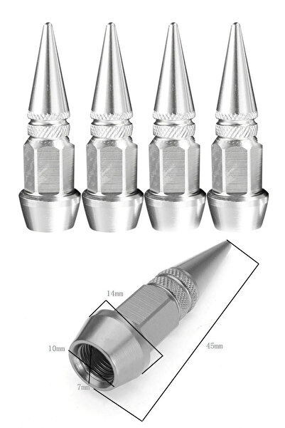 MeyZone Alüminyum Sivri Sibop Kapağı 4'lü Gri Sibob Kapağı 45mm