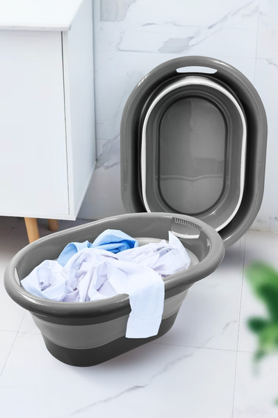 Kitchen Life Καλάθι απλύτων - Γκρι - 18.5 L