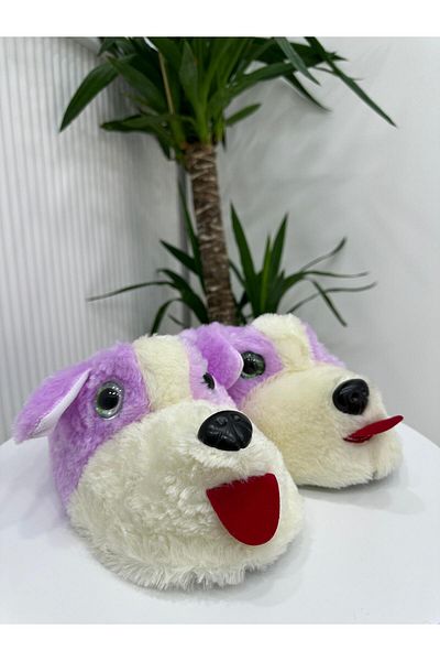 Klay Shoes Animal Figured Plush Home Pantof