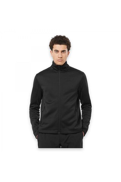 Salomon Ανδρικό φούτερ Fleece με φερμουάρ - LC 2329100 -LC 2300800   Μπουφάν Sntial Midfleece Fz, ΜΑΥΡΟ
