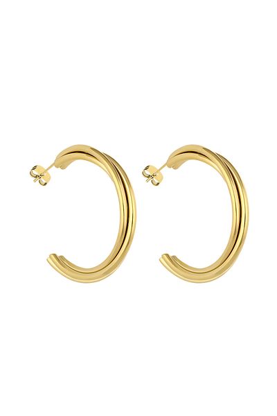 Daniel Klein Mtk11401 Steel Gold Color Earrings