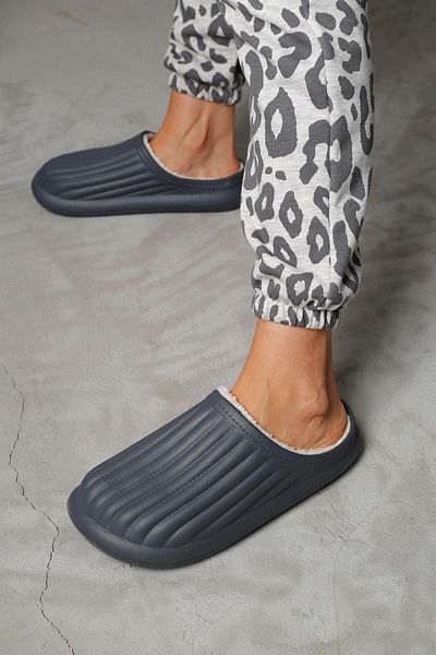 Beyond Unisex Smoked Homey Soft Wool Inner Αδιάβροχες Χειμερινές Παντόφλες Σπιτιού 3cm BYNDHFAY01