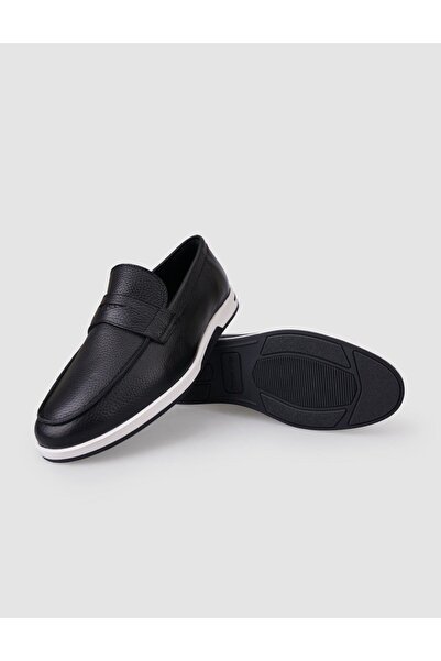Cabani 100% Genuine Leather Black Men's Casual Shoes