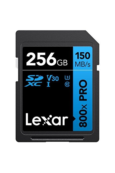 Lexar بطاقة ذاكرة 256 جيجابايت 800X SD UhsI V30 بسرعة 150 ميجابايت/ثانية