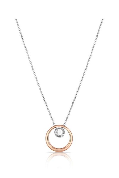 Daniel Klein Mtk11380 Steel Rose Gold Color Necklace
