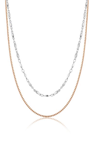 Daniel Klein Mtk11346 Steel Rose Gold Color Necklace